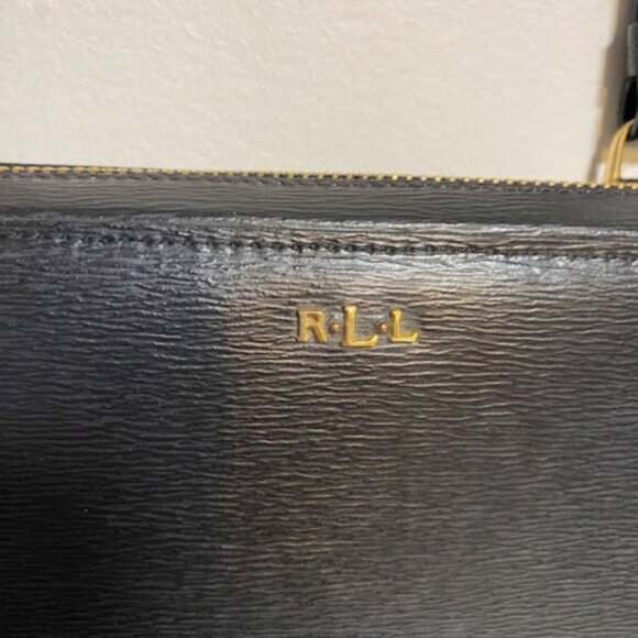Lauren Ralph Lauren (LRL)Black Leather Women's Crossbody Wallet Clutch Small - Picture 5 of 16